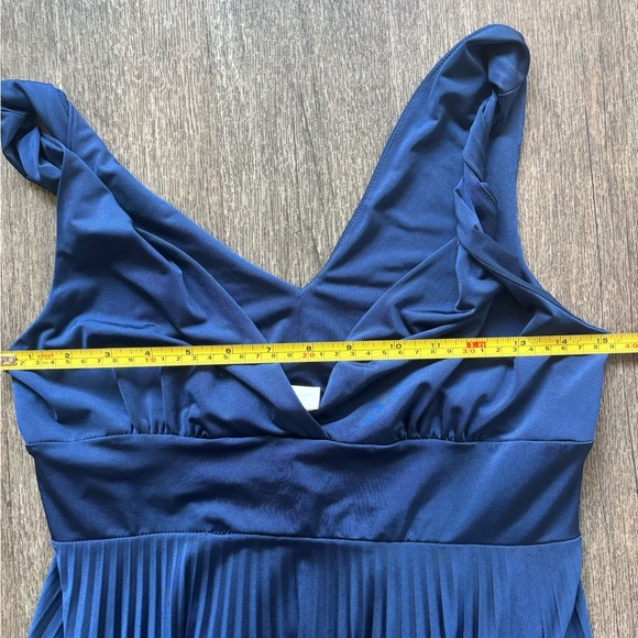 Soprano Deep Blue Pleated Midi Dress - Picture 3 of 7